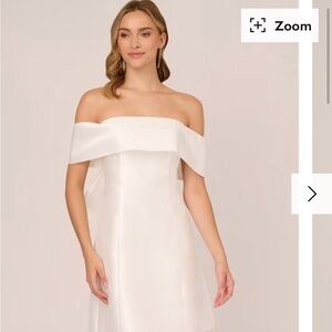 Adrianna Papell Off-Shoulder Ivory Mini Dress